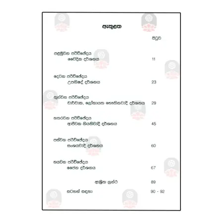 Prag Bauddha Bharatheeya Agam Darshana Samprada Wicharathmaka Handunvadeemak
