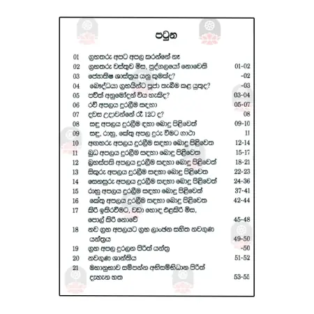 Graha Apala Duralana Bodu Piliveth